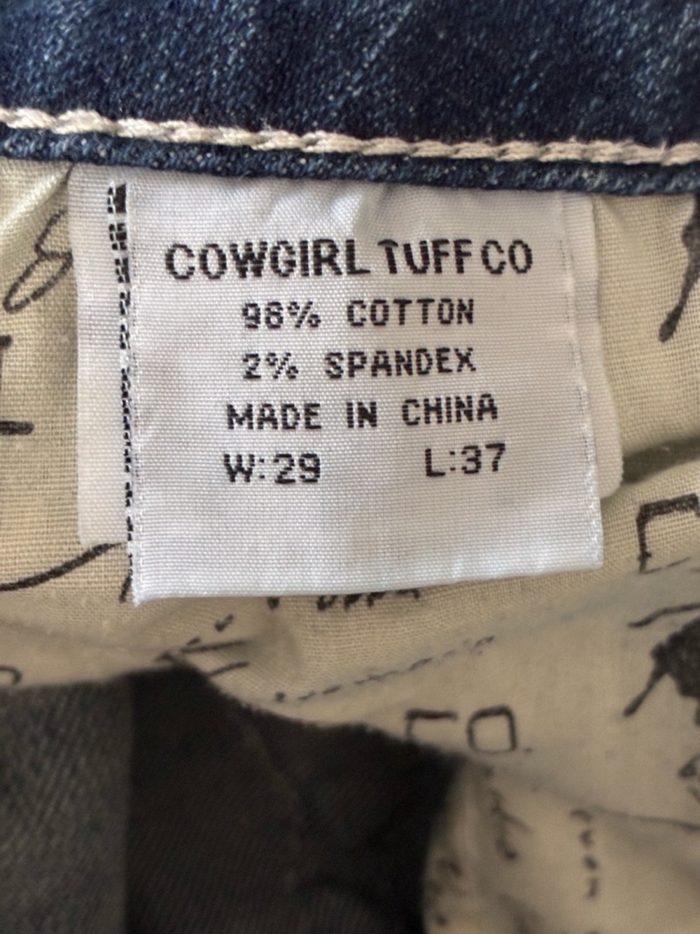 Cowgirl Tuff Co. Don’t Fence Me In Bootcut Raw Hem Distressed Jeans Size 29 x 34 - Picture 6 of 6